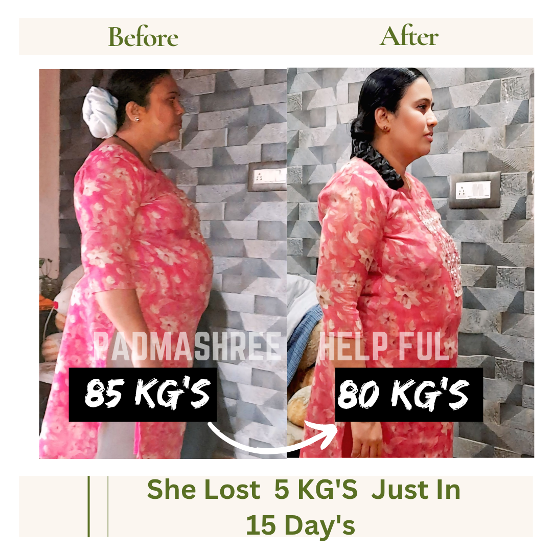 Weight loss transformation - 5 KGs lost in 15 days